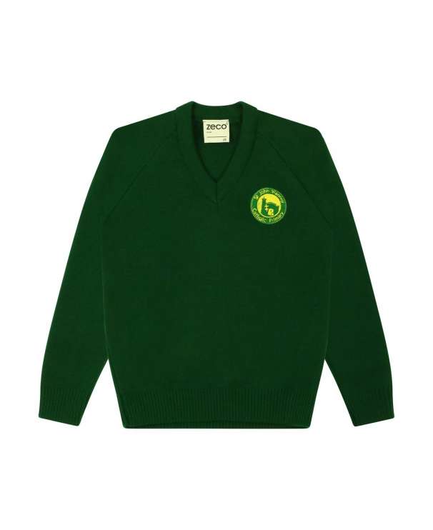 KNITTED V-Neck jumper Emb Logo